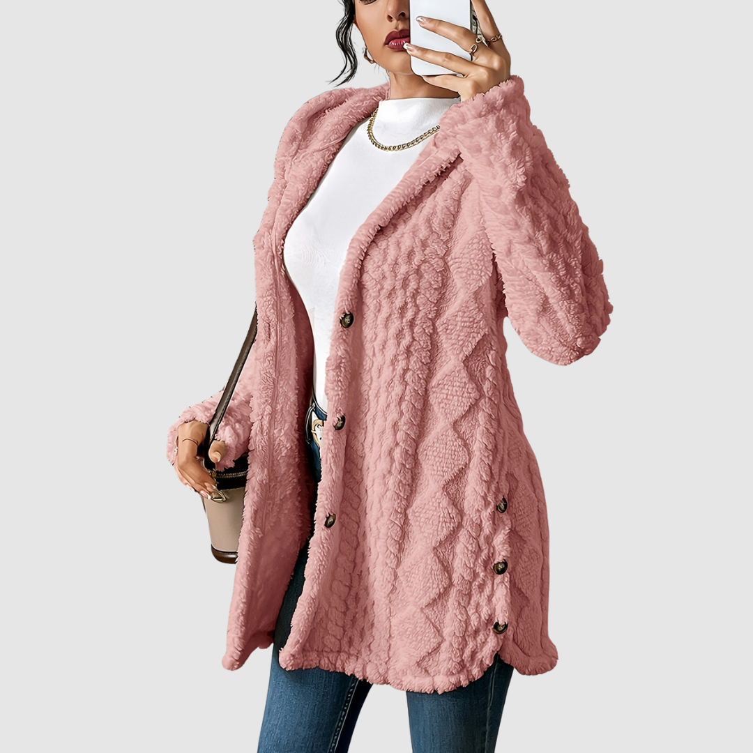 Štěpánka - Cardigan peluche con cappuccio