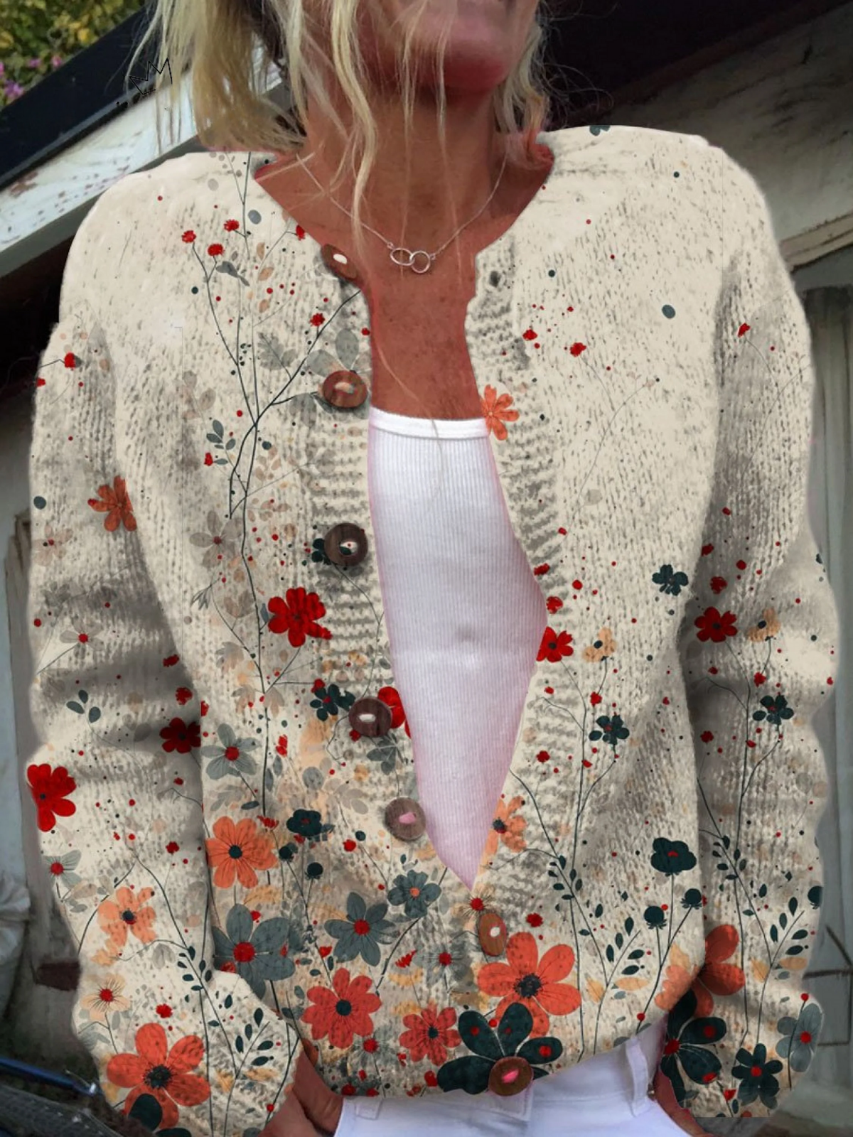 Irene™ | Cardigan Floreale Raffinato