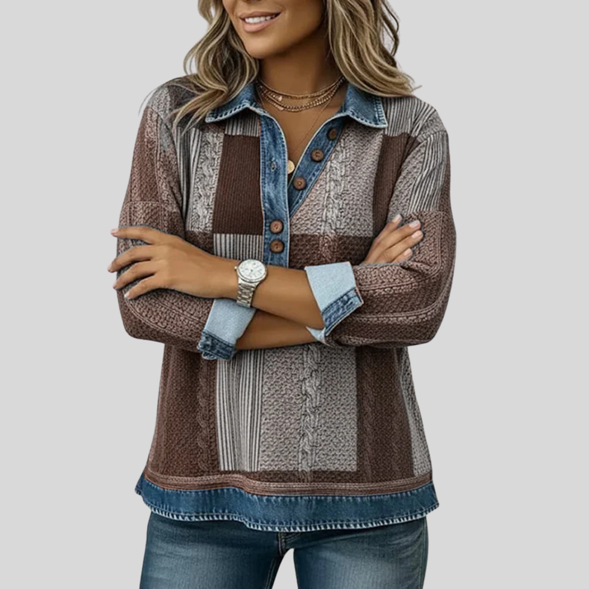 Elena | Felpa Patchwork a Blocchi di Colore