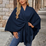 Lia™ — Poncho elegante con nodo frontale