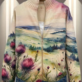 Zelda - Cardigan con zip e motivo cardo scozzese