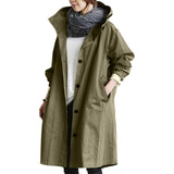 Cappotto lungo da donna dalla vestibilità casual e collo alto