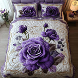 Coperta trapuntata 3 pezzi - Rosa Viola
