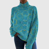 CRESSIDA | MAGLIONE A COLLO ALTO CON STAMPA ARTISTICA