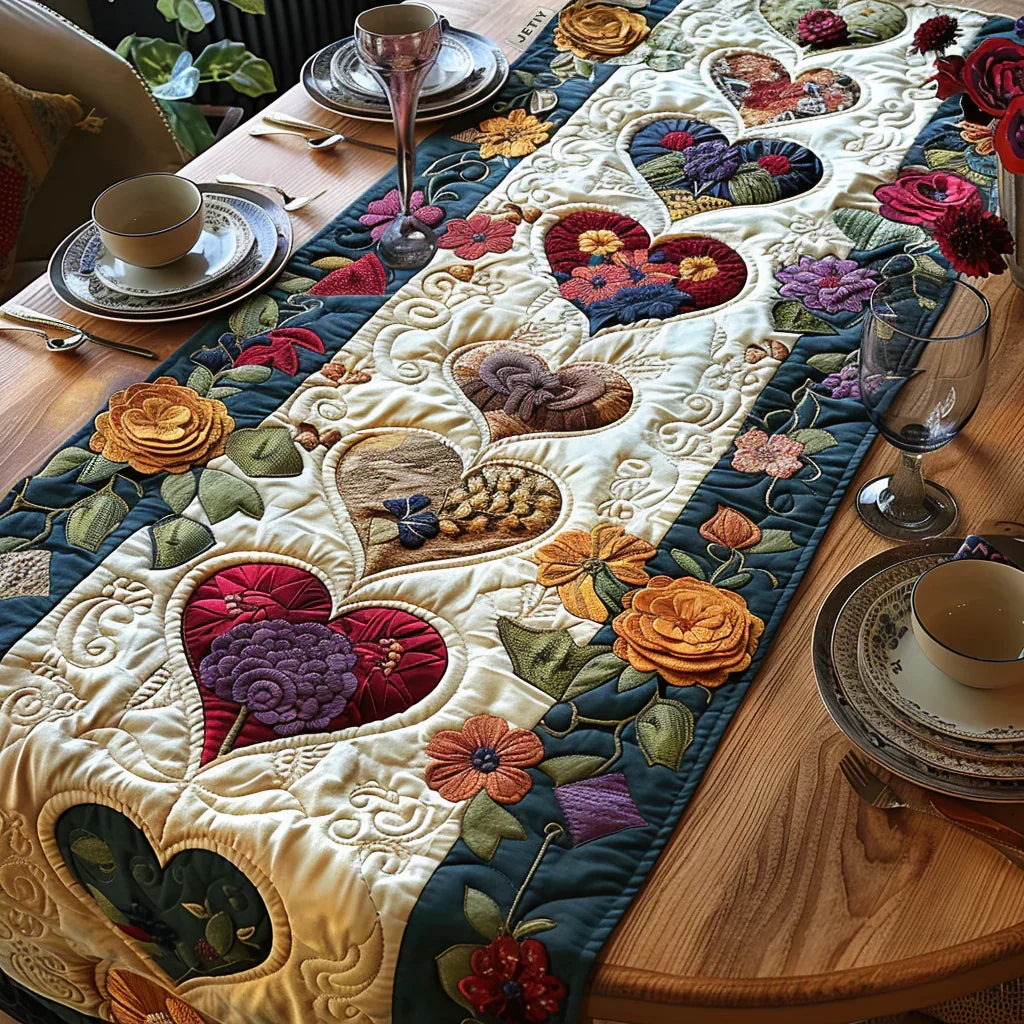 Tovaglia Trapuntata - Cuore nel Fiore