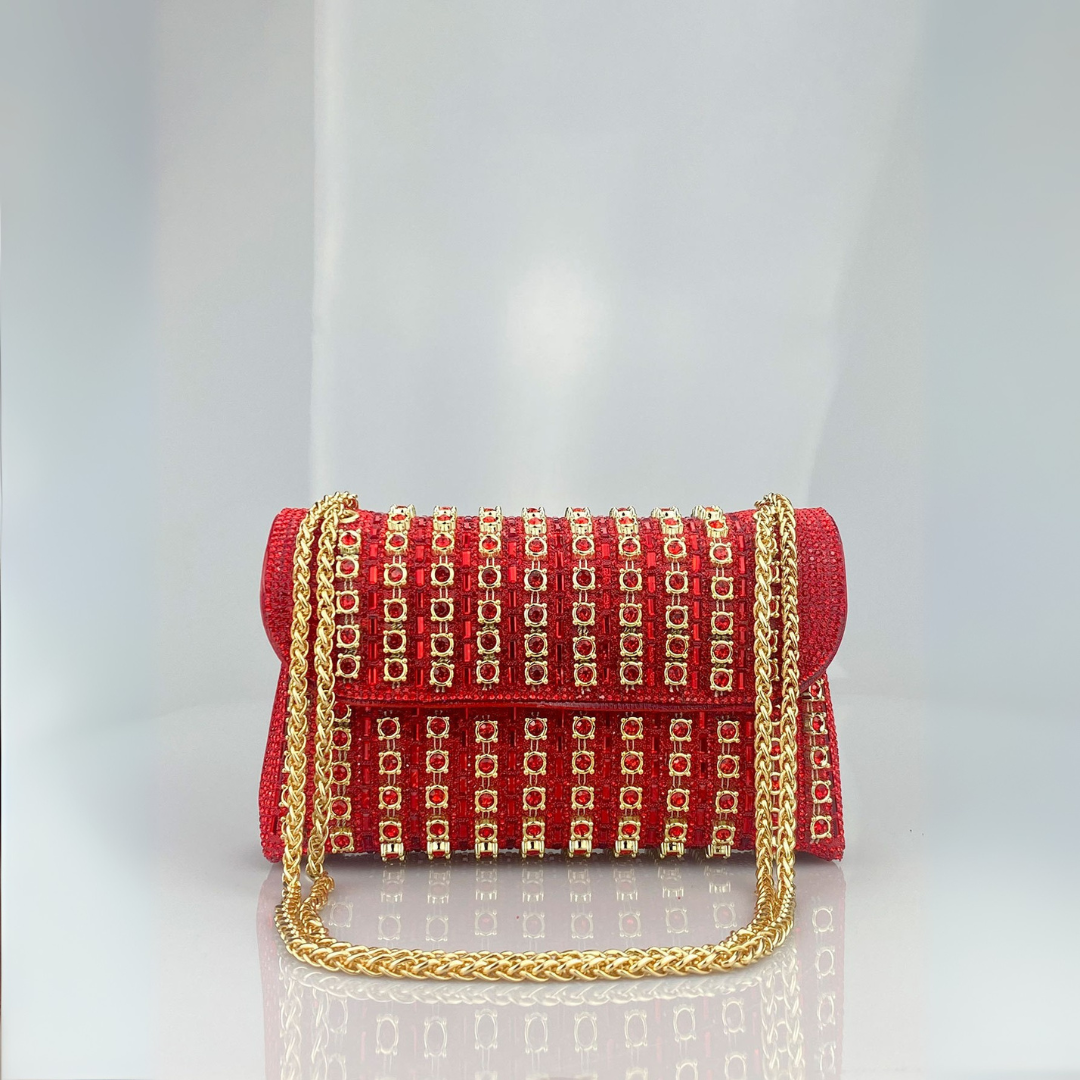 KLAUDIA | BORSA A SPALLA CON CATENA E DIAMANTI CHIC