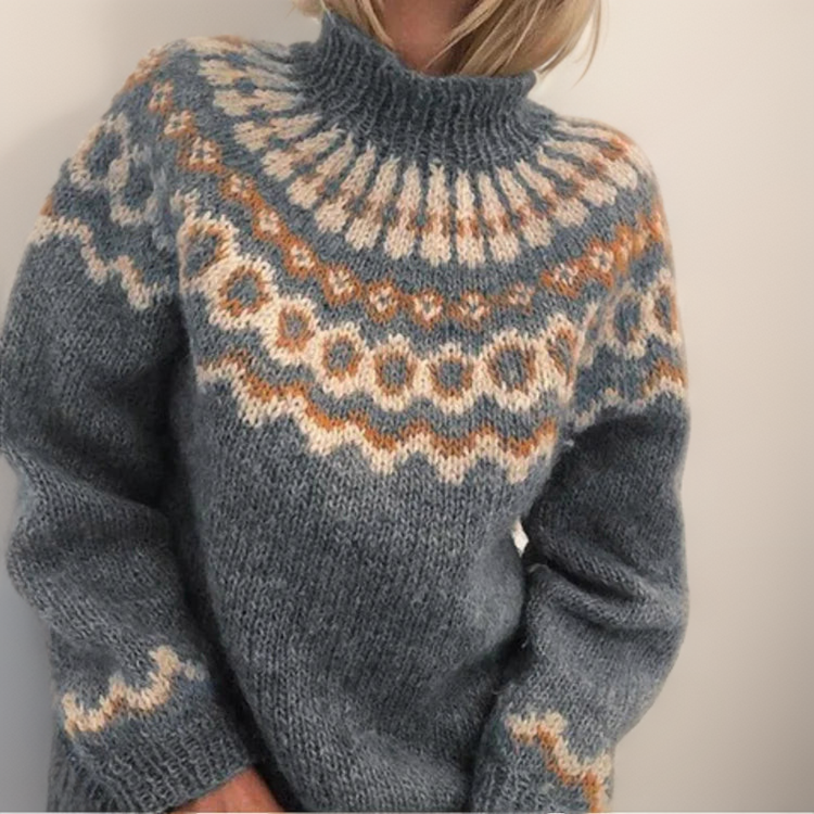 Carla | Maglione vintage in maglia con isola