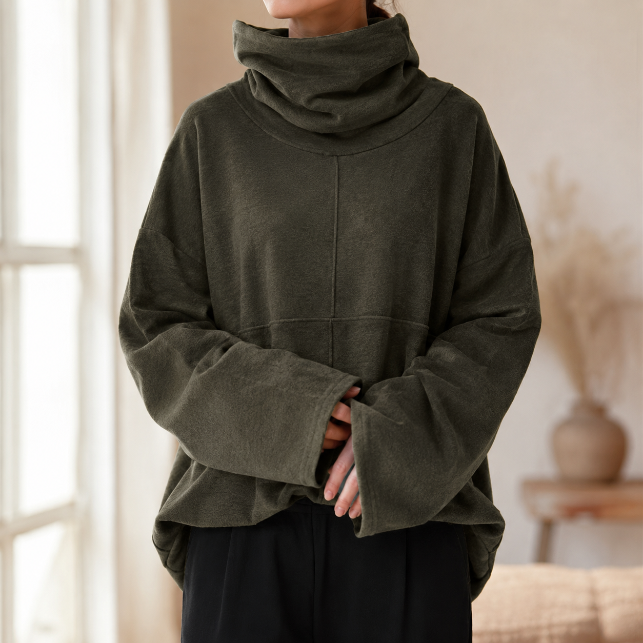 Uzeline | Maglione con Collo a Cowl