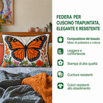 Copricuscino trapuntato con fiori di campo