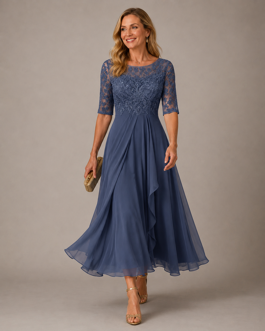 Rosa | Abito Midi in Pizzo