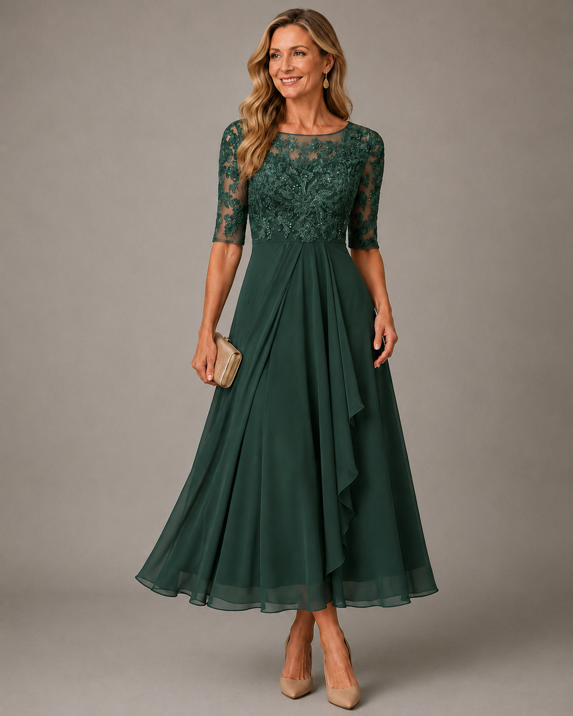 Rosa | Abito Midi in Pizzo