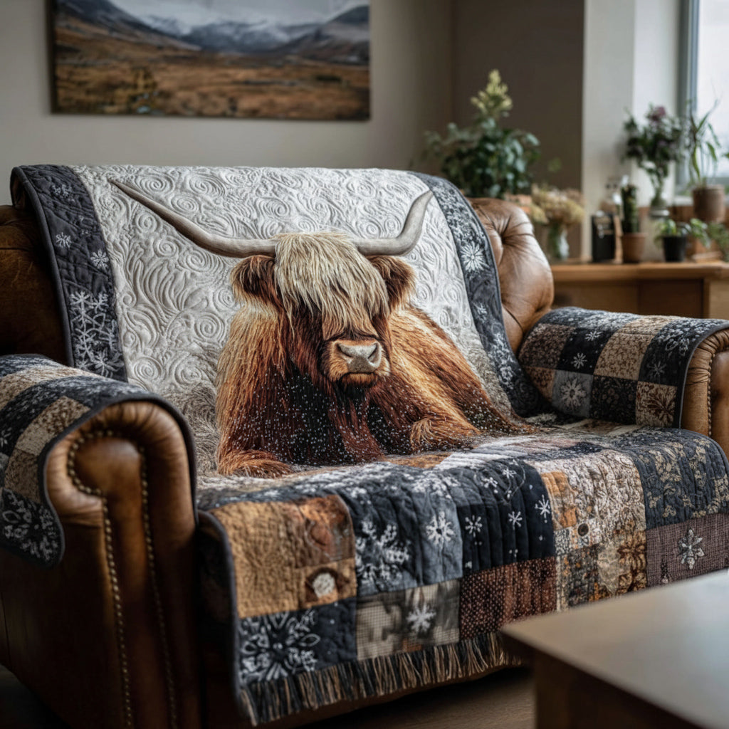 Copertura per Divano Trapuntata Mucca Highland