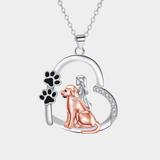 Heart-shaped necklace for dogs and girls