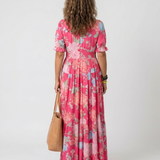Ione | Abito Midi Floreale con Scollo a V