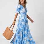 Ione | Abito Midi Floreale con Scollo a V