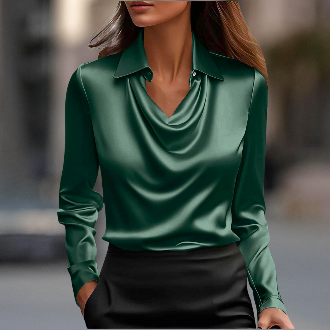 Blusa con Collo Drappeggiato