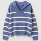 KAIRIS | MAGLIONE A RIGHE CON COLLO ZIP