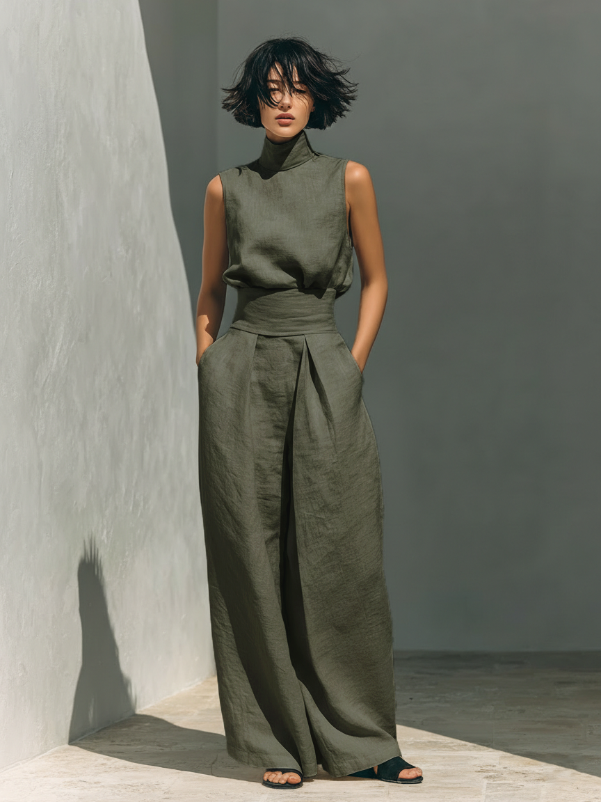 Maria - Tank top and wide-leg trousers set