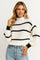 DEVINA | MAGLIONE CON COLLO ALTO A RIGHE RIBBATO