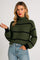 DEVINA | MAGLIONE CON COLLO ALTO A RIGHE RIBBATO