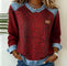 Claudia | Maglione Leopardato con Collo in Denim