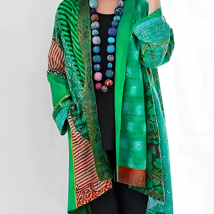 DAHLIENNE | CARDIGAN IN MAGLIA ELEGANTE CON TAGLIO A STRATI
