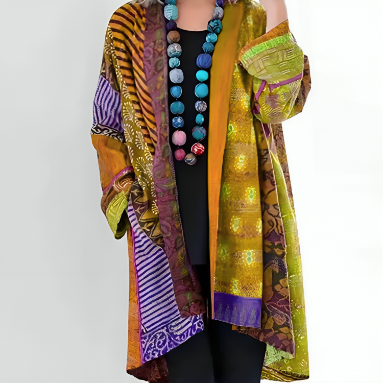 DAHLIENNE | CARDIGAN IN MAGLIA ELEGANTE CON TAGLIO A STRATI