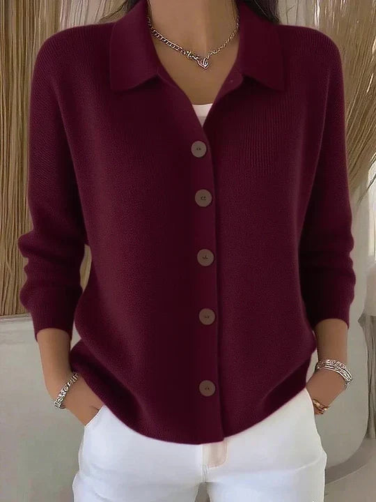 Fosca | Cardigan Morbido con Collo e Bottoni