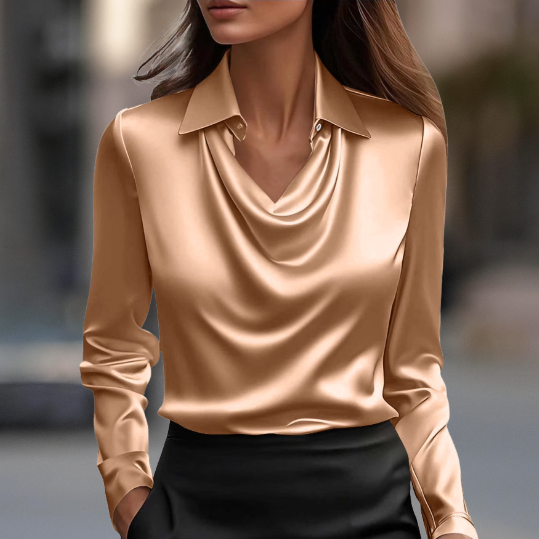 MILANO CHIC | BLUSA SATINATA DRAPPEGGIATA