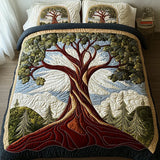 Coperta trapuntata per letto 3 pezzi - Albero della vita