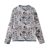 Giacca camicia trapuntata da donna con scollo rotondo