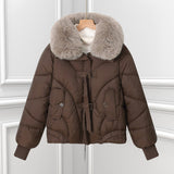 Giacca corta stile aviator con collo a scialle e coulisse