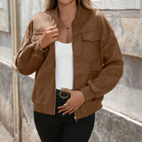 Bomber oversize da donna con tasche sul petto