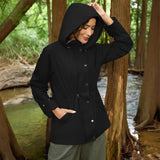 Giacca casual idrorepellente da donna con cappuccio regolabile