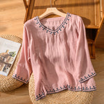 ANOUK | BLUSA RICAMATA CON SCOLLO A V