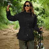 Giacca casual idrorepellente da donna con cappuccio regolabile