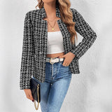 Giacca da donna in tweed con apertura frontale
