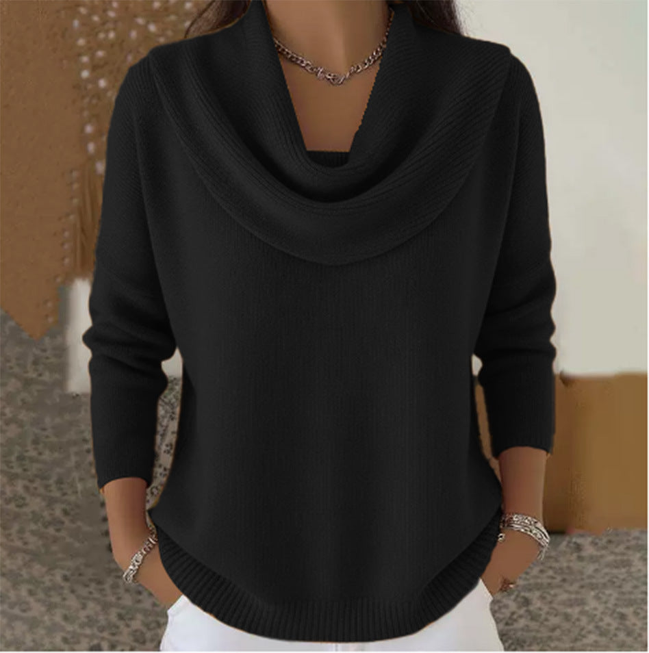 Iole | Maglione Morbido con Collo Drappeggiato