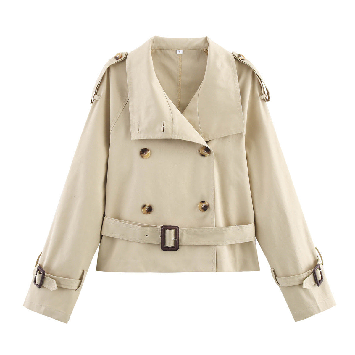 Giacca trench da donna doppiopetto con cintura