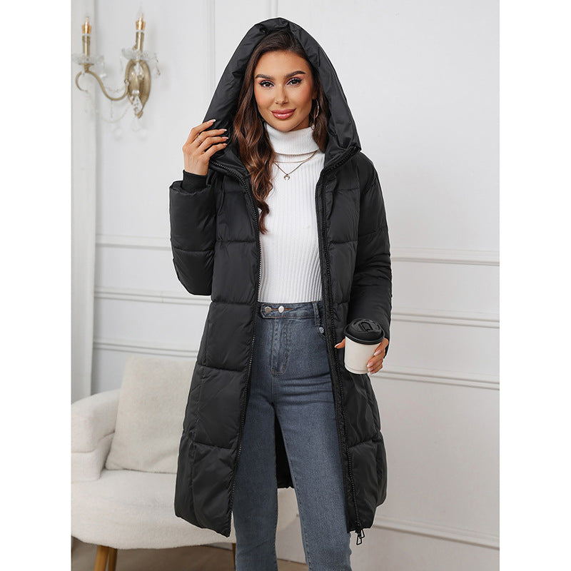 Parka termico da donna a linea A con cappuccio