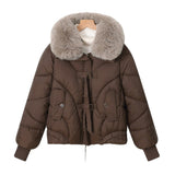 Giacca corta stile aviator con collo a scialle e coulisse
