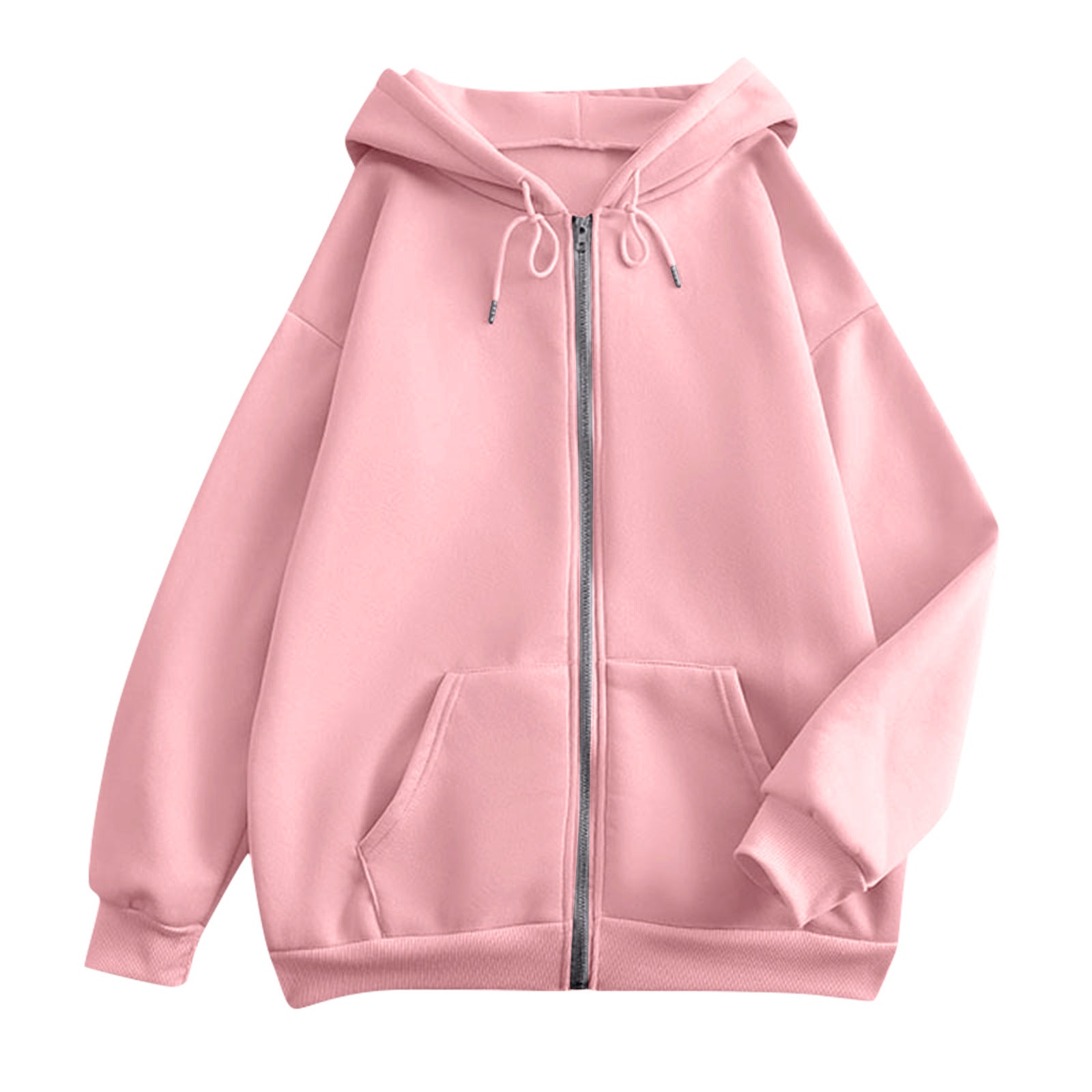 Felpa oversize da donna con cappuccio e zip
