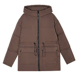 Parka termico da donna con cappuccio e coulisse in vita