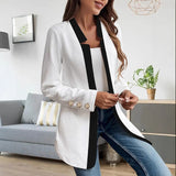 Blazer da donna sagomato con colletto a contrasto