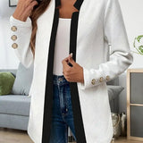 Blazer da donna sagomato con colletto a contrasto