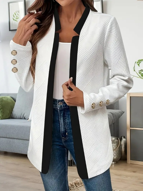 Blazer da donna sagomato con colletto a contrasto