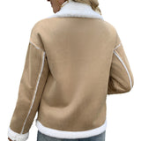 Giacca teddy da donna con revers e tasche