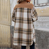 Giacca camicia lunga da donna a quadri