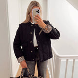 Giacca cardigan trapuntata con scollo rotondo e bottoni