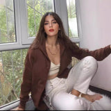 Felpa oversize da donna con cappuccio e zip